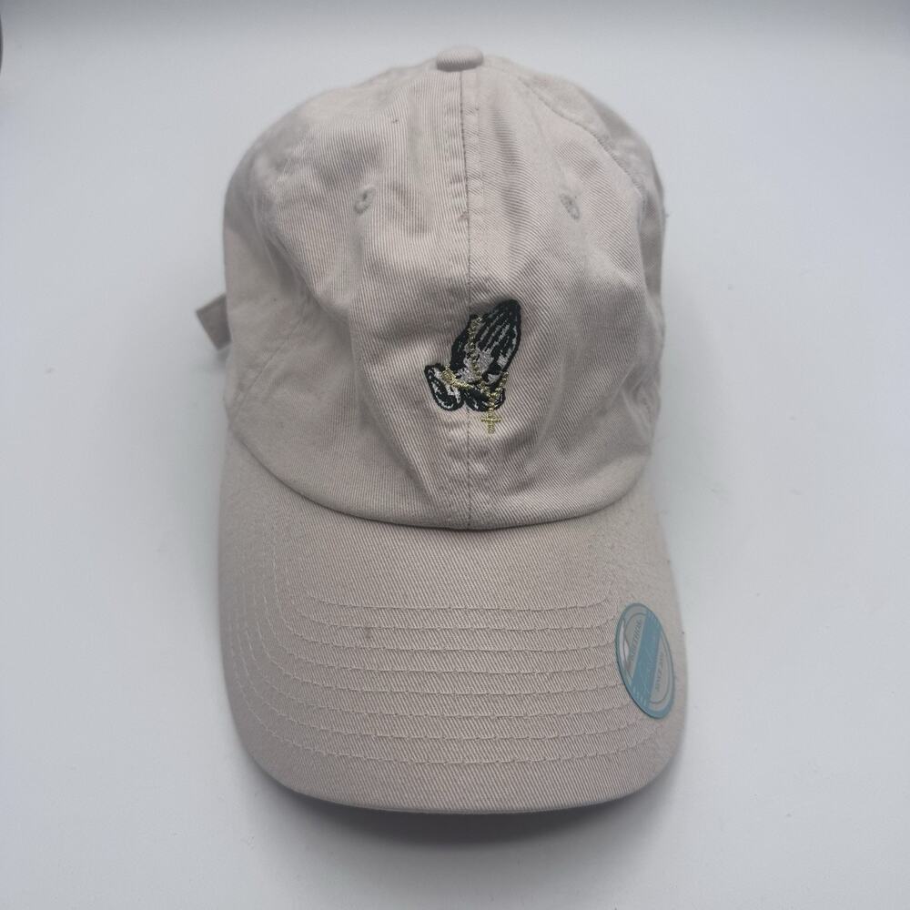 KBETHOS Praying Hands Rosary Dad Hat Beige Adjustable Embroidered Baseball Cap
